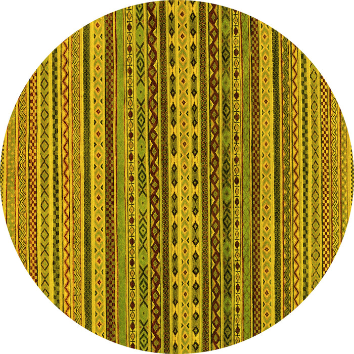 Round Oriental Yellow Modern Rug, abs2256yw