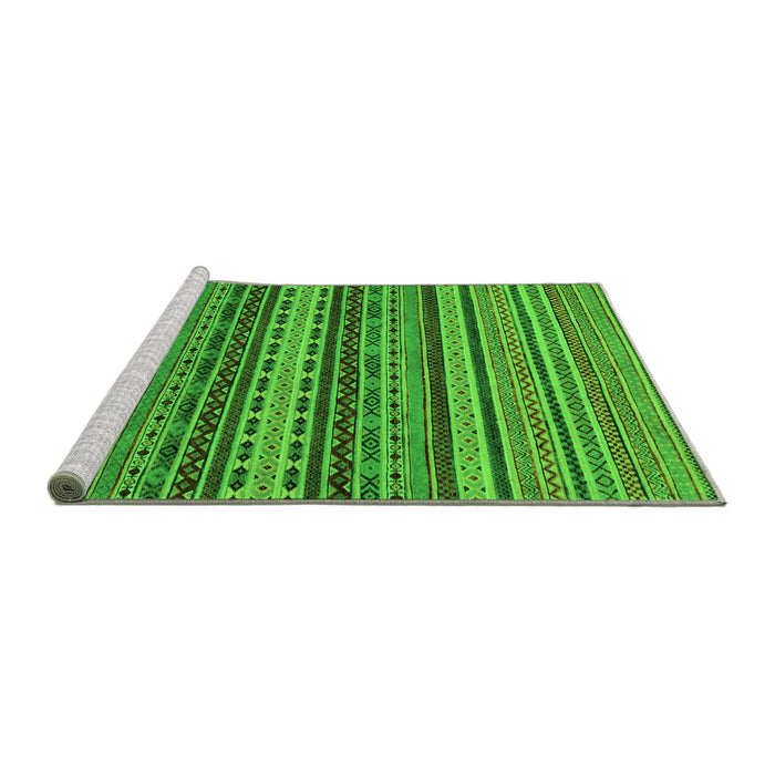 Sideview of Machine Washable Oriental Green Modern Area Rugs, wshabs2256grn