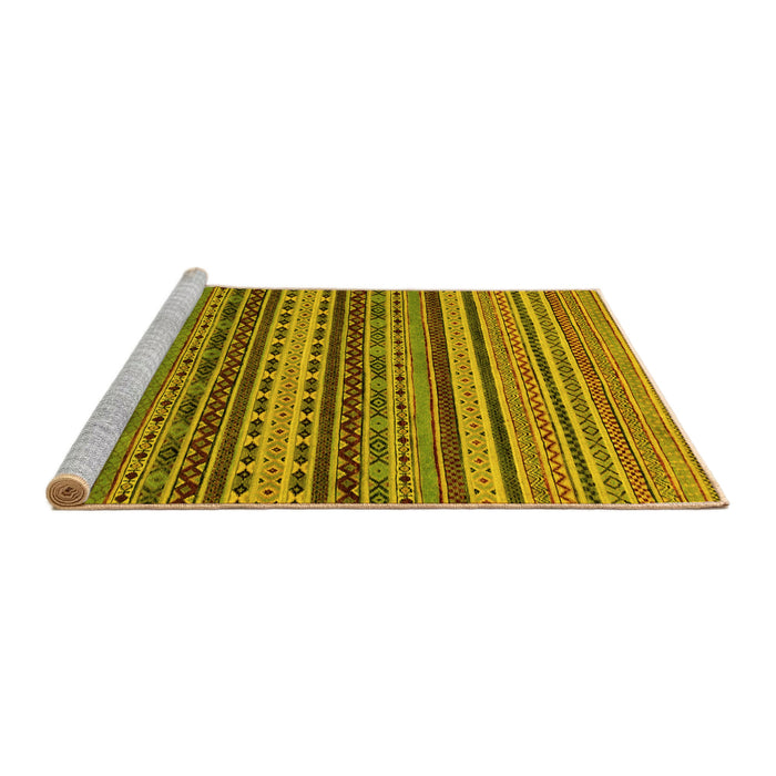 Sideview of Machine Washable Oriental Yellow Modern Rug, wshabs2256yw
