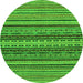 Round Oriental Green Modern Rug, abs2256grn