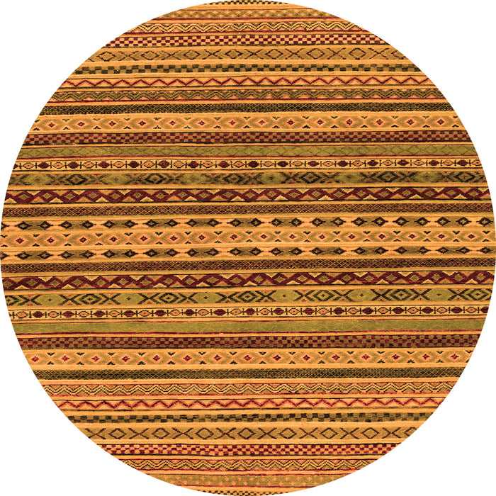 Round Oriental Orange Modern Rug, abs2256org