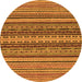 Round Oriental Orange Modern Rug, abs2256org