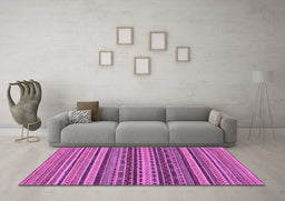 Machine Washable Oriental Purple Modern Area Rugs in a Living Room, wshabs2256pur
