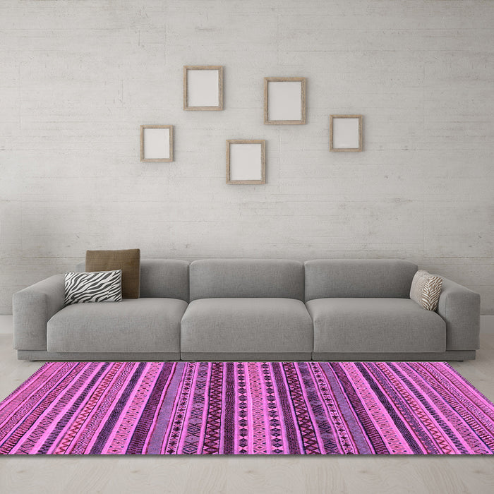 Machine Washable Oriental Purple Modern Area Rugs in a Living Room, wshabs2256pur