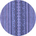 Round Oriental Blue Modern Rug, abs2256blu