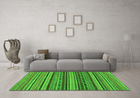 Machine Washable Oriental Green Modern Rug, wshabs2256grn