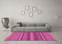 Machine Washable Oriental Pink Modern Rug, wshabs2256pnk