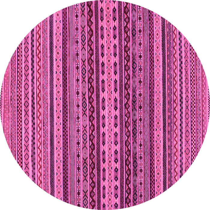 Round Oriental Pink Modern Rug, abs2256pnk