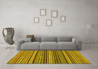 Machine Washable Oriental Yellow Modern Rug, wshabs2256yw