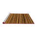 Sideview of Machine Washable Abstract Tomato Red Rug, wshabs2257