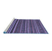 Sideview of Machine Washable Oriental Blue Modern Rug, wshabs2257blu