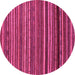 Round Machine Washable Oriental Pink Modern Rug, wshabs2257pnk