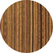 Round Oriental Brown Modern Rug, abs2257brn