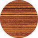 Round Machine Washable Oriental Orange Modern Area Rugs, wshabs2257org