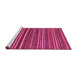 Sideview of Machine Washable Oriental Pink Modern Rug, wshabs2257pnk