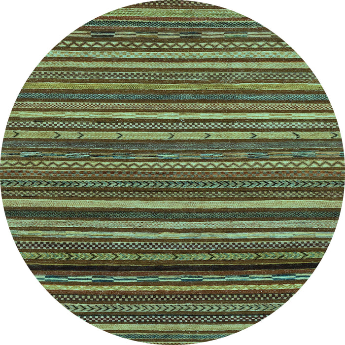 Round Oriental Light Blue Modern Rug, abs2257lblu