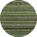 Round Oriental Light Blue Modern Rug, abs2257lblu