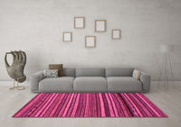 Machine Washable Oriental Pink Modern Rug, wshabs2257pnk