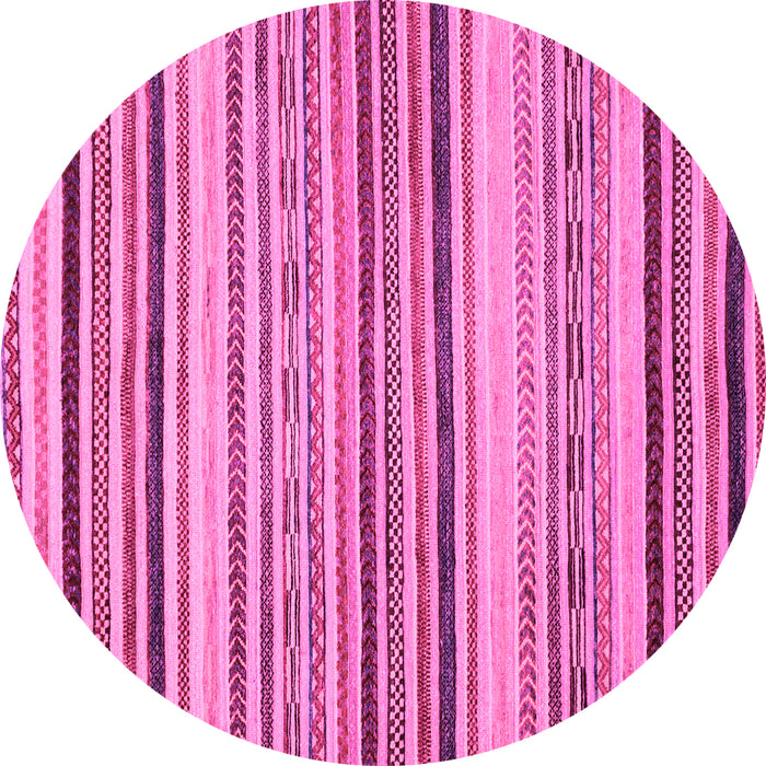 Round Oriental Pink Modern Rug, abs2258pnk
