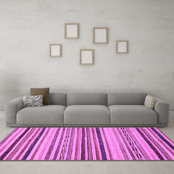 Machine Washable Oriental Purple Modern Area Rugs in a Living Room, wshabs2258pur
