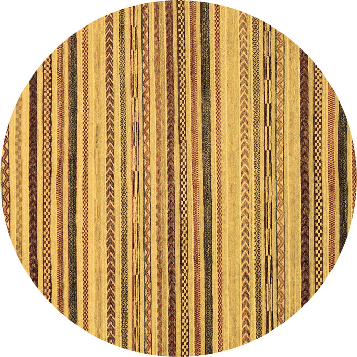 Round Machine Washable Oriental Brown Modern Rug, wshabs2258brn