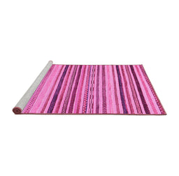 Sideview of Machine Washable Oriental Pink Modern Rug, wshabs2258pnk