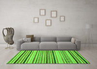 Machine Washable Oriental Green Modern Rug, wshabs2258grn