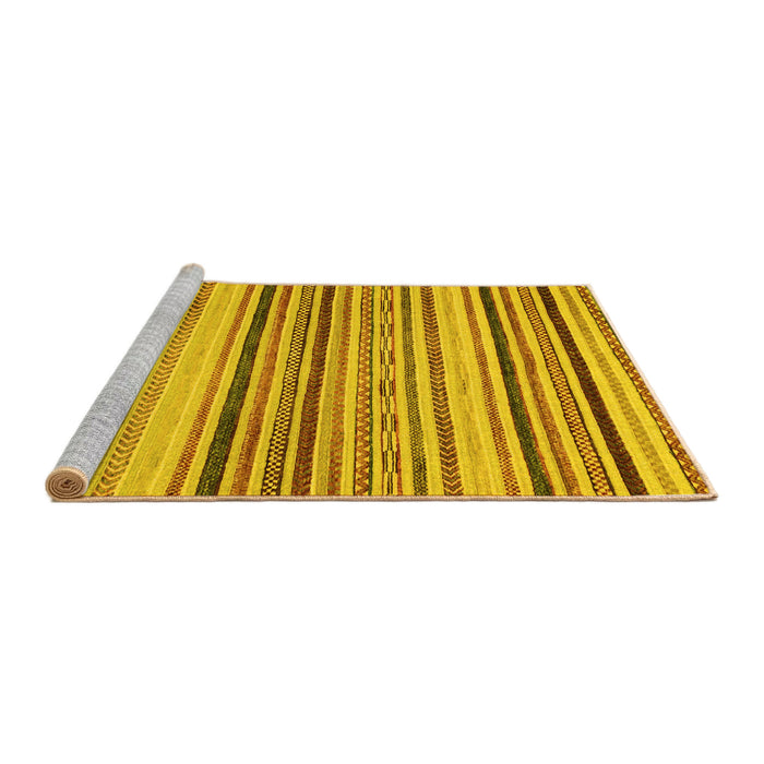 Sideview of Machine Washable Oriental Yellow Modern Rug, wshabs2258yw