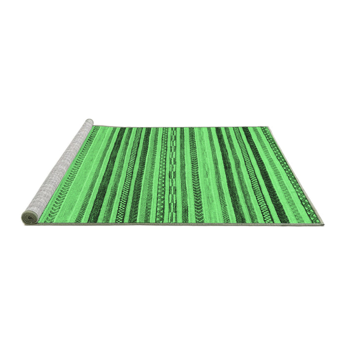 Sideview of Machine Washable Oriental Emerald Green Modern Area Rugs, wshabs2258emgrn