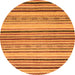 Round Oriental Orange Modern Rug, abs2258org