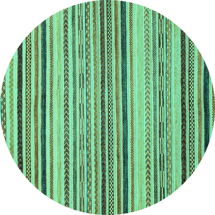 Round Oriental Turquoise Modern Rug, abs2258turq