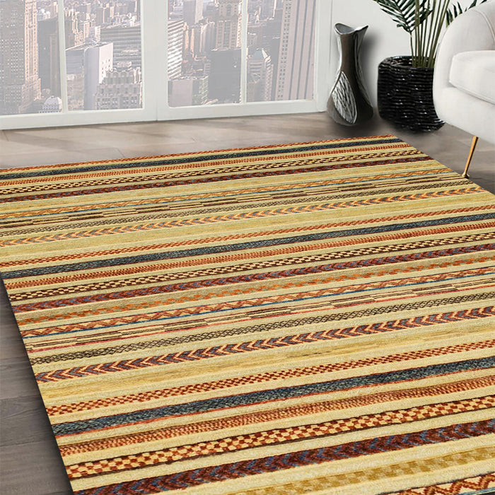 Abstract Red Oriental Rug in Family Room, abs2258