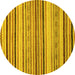 Round Machine Washable Oriental Yellow Modern Rug, wshabs2258yw