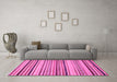 Machine Washable Oriental Pink Modern Rug in a Living Room, wshabs2258pnk