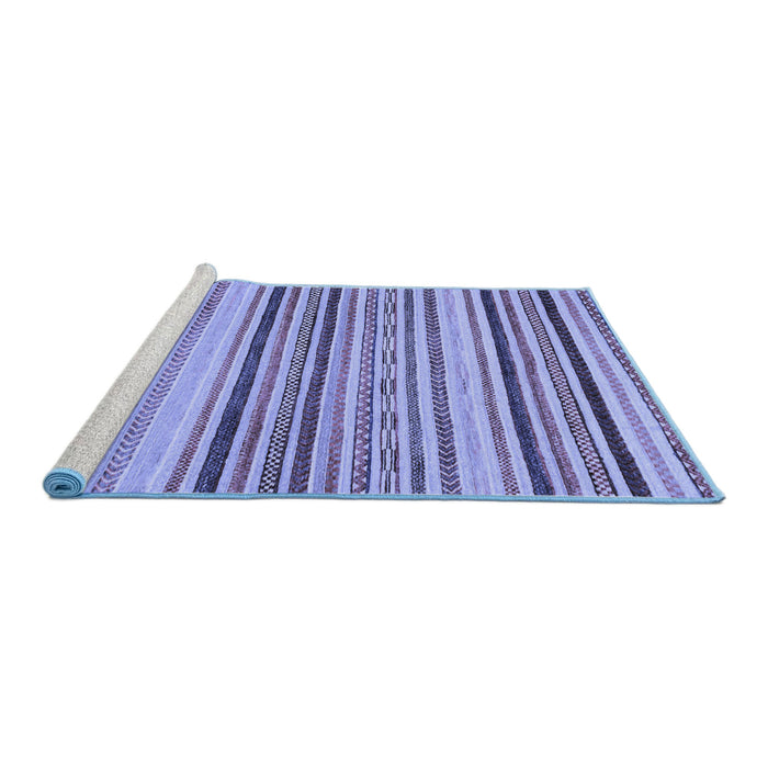 Sideview of Machine Washable Oriental Blue Modern Rug, wshabs2258blu