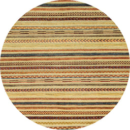 Round Abstract Red Oriental Rug, abs2258