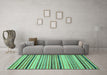 Machine Washable Oriental Turquoise Modern Area Rugs in a Living Room,, wshabs2258turq