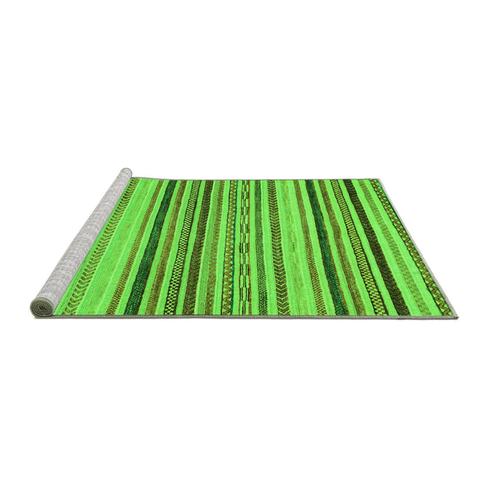 Sideview of Machine Washable Oriental Green Modern Area Rugs, wshabs2258grn