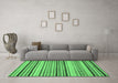 Machine Washable Oriental Emerald Green Modern Area Rugs in a Living Room,, wshabs2258emgrn