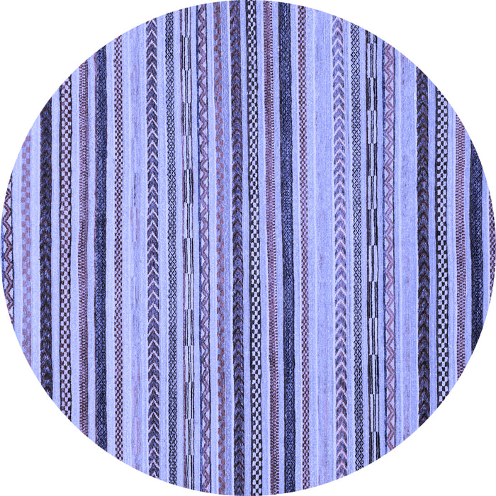 Round Machine Washable Oriental Blue Modern Rug, wshabs2258blu