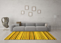 Machine Washable Oriental Yellow Modern Rug, wshabs2258yw