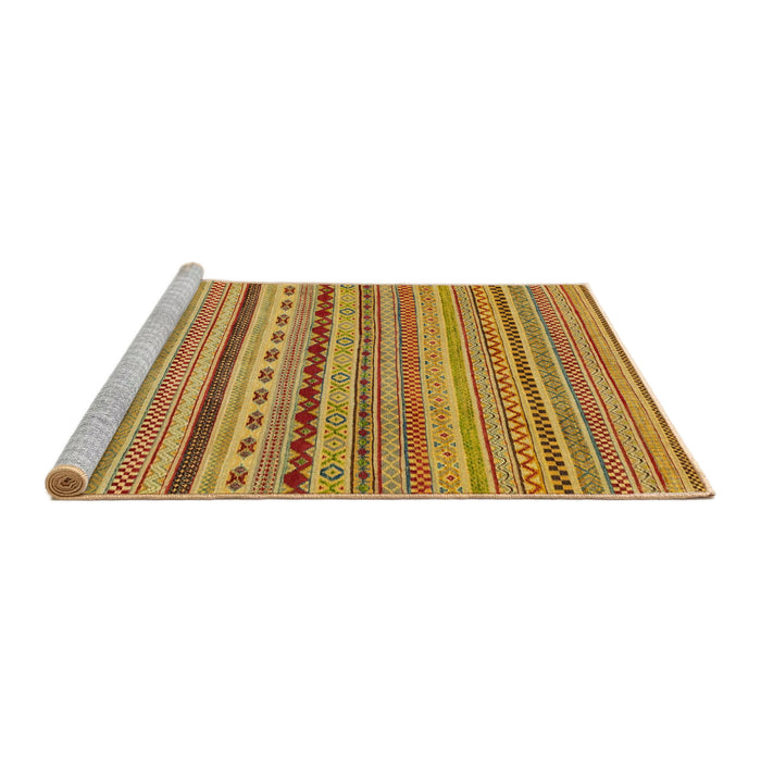 Sideview of Machine Washable Abstract Yellow Rug, wshabs2259