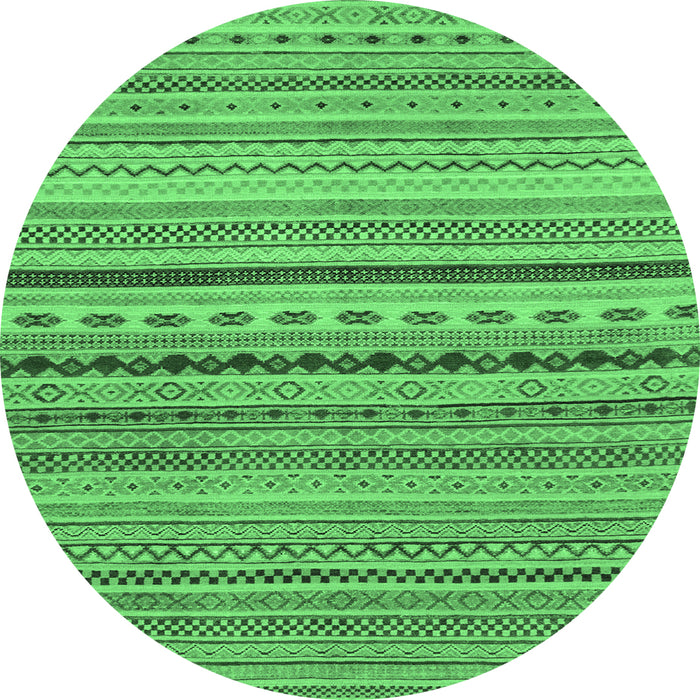 Round Oriental Emerald Green Modern Rug, abs2259emgrn