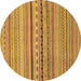 Round Oriental Brown Modern Rug, abs2259brn