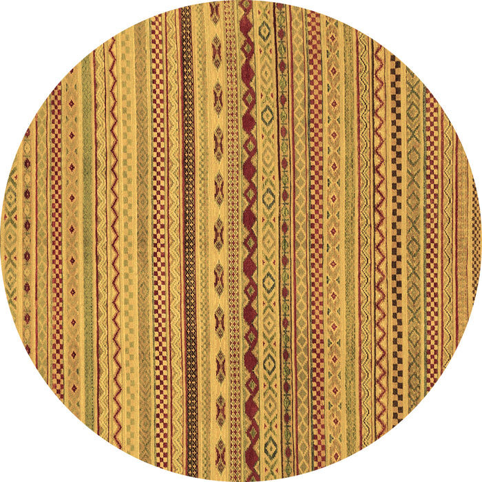 Round Machine Washable Oriental Brown Modern Rug, wshabs2259brn