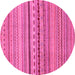 Round Oriental Pink Modern Rug, abs2259pnk