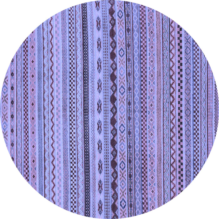 Round Machine Washable Oriental Blue Modern Rug, wshabs2259blu