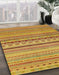 Abstract Yellow Oriental Rug in Family Room, abs2259