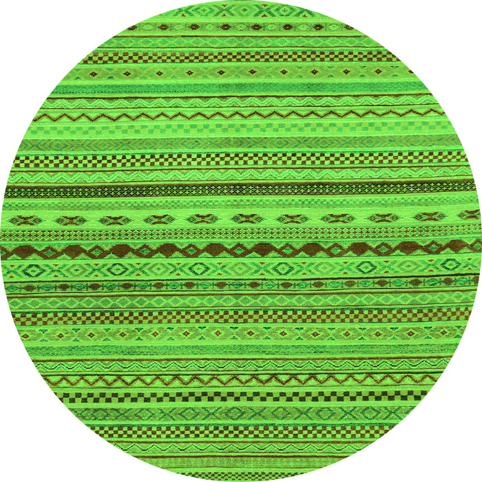 Round Oriental Green Modern Rug, abs2259grn