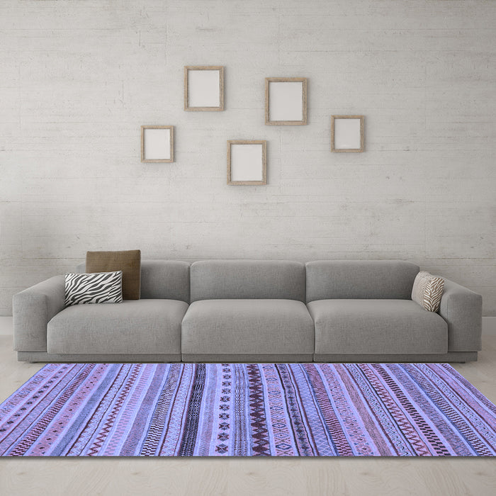 Machine Washable Oriental Blue Modern Rug in a Living Room, wshabs2259blu